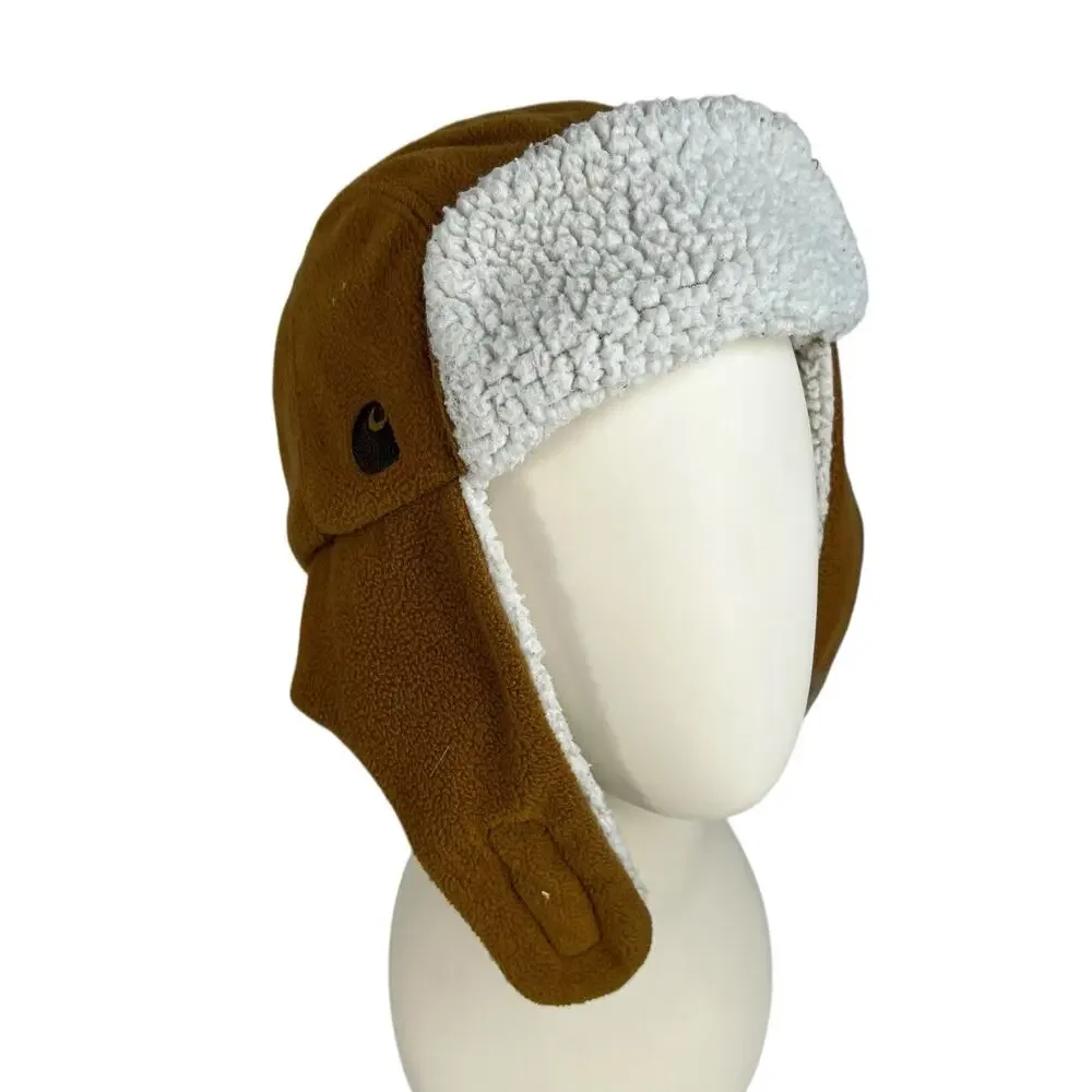 Carhartt Hat Infant Toddler Brown Faux Fleece-Lined Ear Flap Child's Trapper Hat